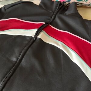 NEW! Love Poem Vintage Retro Style Black and Red Track Jacket size small